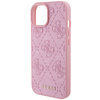 Guess GUHCP15SP4EPMP iPhone 15 6.1&quot; pink/pink hardcase Leather 4G Stamped