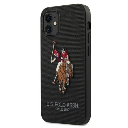 US Polo USHCP12SPUGFLBK iPhone 12 mini 5,4" czarny/black Polo Embroidery Collection