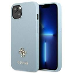 Original Case IPHONE 13 MINI Guess Hardcase Saffiano 4G Small Metal Logo (GUHCP13SPS4MB) blue