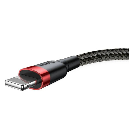 Kabel USB iPhone Lightning 2A 3m Baseus Cafule Cable (CALKLF-R91) czarno-czerwony