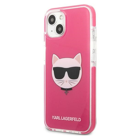 Oryginalne Etui IPHONE 13 Karl Lagerfeld Hardcase Choupette Head (KLHCP13MTPECPI) różowe