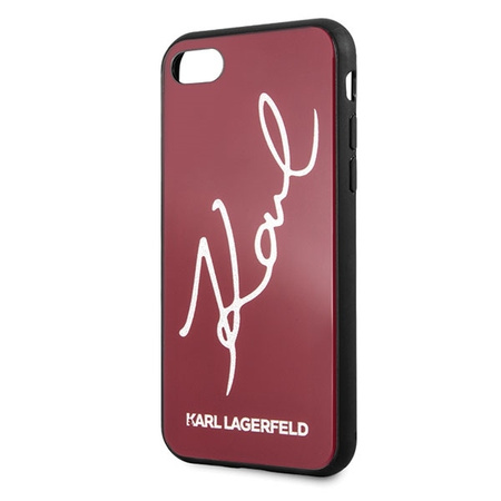 Etui Karl Lagerfeld KLHCI8DLKSRE iPhone 7/8 czerwony/red hard case Signature Glitter