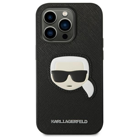 Karl Lagerfeld Saffiano Karl Head Patch Case – Etui iPhone 14 Pro (czarny)