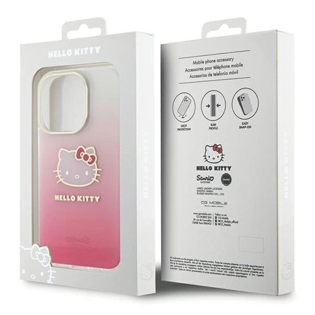 Hello Kitty IML Gradient Electrop Kitty Head Hülle für iPhone 13 Pro Max – Rosa