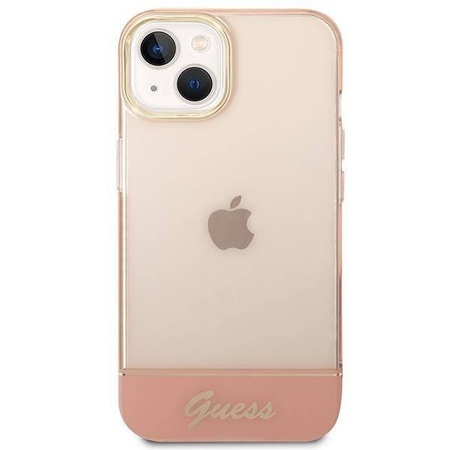 Original Case IPHONE 14 PLUS Guess Hardcase Translucent pink