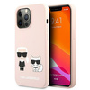 Karl Lagerfeld KLHMP13XSSKCI iPhone 13 Pro Max 6,7 &quot;hardcase light pink / light pink Silicone Ikonik Karl &amp; Choupette Magsafe