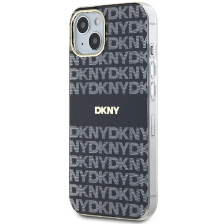 DKNY DKHMP14SHRHSEK iPhone 14 / 15 / 13 6.1" czarny/black hardcase IML Mono & Stripe MagSafe