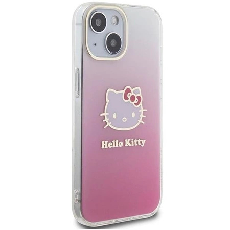 Hello Kitty IML Gradient Electrop Kitty Head case for iPhone 15 - pink