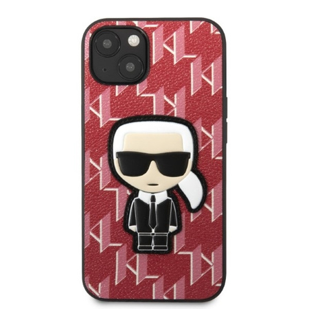 Original Handyhülle IPHONE 13 MINI Karl Lagerfeld Hardcase Monogram Ikonik Patch rot