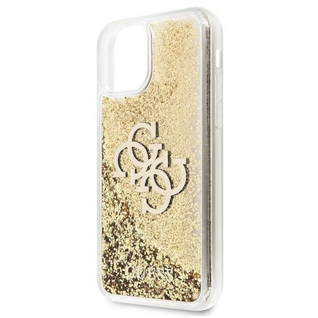 Original Case IPHONE 11 Guess Hardcase 4G Big Liquid Glitter (GUHCN61LG4GGO) gold