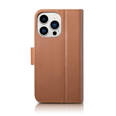 iCarer Wallet Case 2in1 iPhone 14 Pro Flip Leather Cover Anti-RFID Brown (WMI14220726-BN)