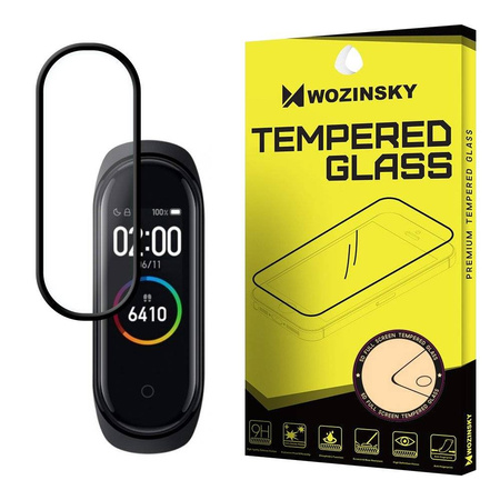 Wozinsky super wytrzymałe szkło folia szklana Full Glue na cały ekran z ramką Case Friendly Xiaomi Mi Band 4 / Mi Band 3 przezroczysty