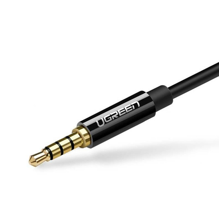 Ugreen kabel przewód rozdzielacz słuchawkowy 3,5 mm mini jack AUX mikrofon 20 cm (mikrofon + wyjście stereo) czarny (AV141 30620)