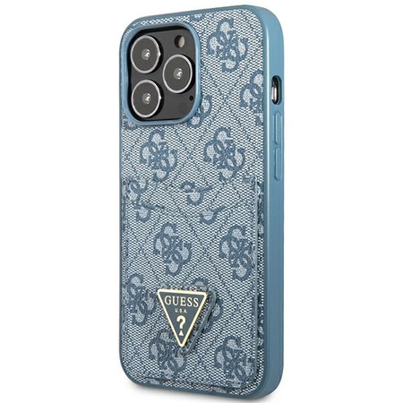 Etui IPHONE 13 PRO Guess Hardcase 4G Triangle Logo Cardslot (GUHCP13LP4TPB) niebieskie