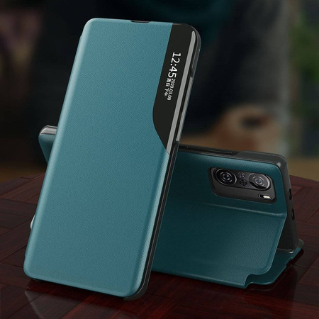 Eco Leather View Case elegancki futerał etui z klapką i funkcją podstawki Xiaomi Redmi K40 Pro+ / K40 Pro / K40 / Poco F3 czerwony