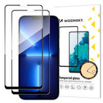 Wozinsky 2x Tempered Glass Full Glue Super Tough Screen Protector Full Coveraged with Frame Case Friendly for iPhone 13 Pro / iPhone 13 black