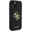 Guess Leather Perforated 4G Glitter Logo case for iPhone 15 - black