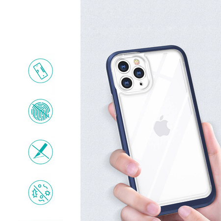 Klare 3-in-1-Hülle für das iPhone 11 Pro Max mit blauem Gel-Rahmen