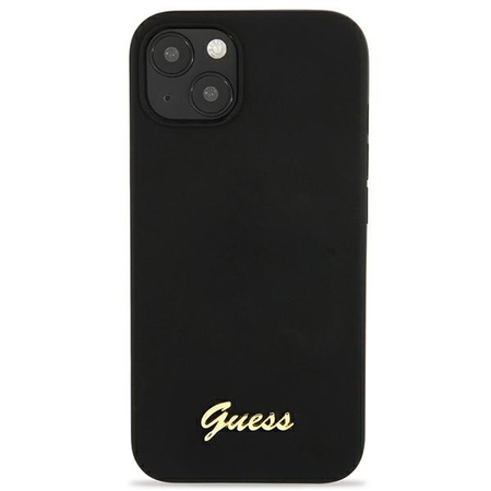 Guess GUHMP13MLSLMGBK iPhone 13 6.1 &quot;black / black hardcase Silicone Script Gold Logo