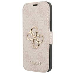 Guess etui do iPhone 13 Pro / 13 6,1&quot; GUBKP13L4GMGPI różowy book case 4G Big Metal Logo