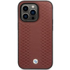 Original Handyhülle IPHONE 14 PRO BMW Leather Diamond Pattern (BMHCP14L22RFGR) burgund