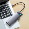 Baseus Metal Gleam Series stacja dokująca HUB 7 w 1 USB Typ C - 2 x HDMI /  3 x USB 3.2 Gen. 1 / 1 x Power Delivery / 1 x RJ-45 Ethernet szary (WKWG040113)