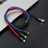 Baseus Three Primary Colors kabel 3w1 USB - micro USB / Lightning / USB-C w nylonowym oplocie 3.5A 1,2M czarny (CAMLT-BSY01)