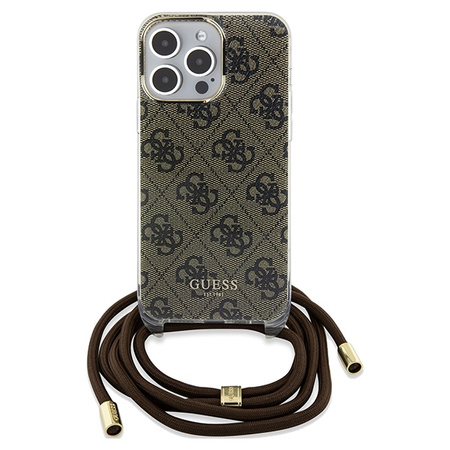 Guess nakładka do iPhone 15 Pro 6,1&quot; GUHCP15LHC4SEW HC CROSSBODY CORD 4G PRINT brązowa