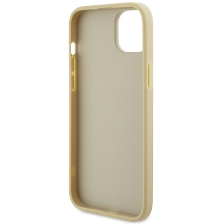 Guess Leather 4G Metal Logo Strass case for iPhone 15 - gold