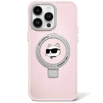 Karl Lagerfeld KLHMP15SHMRSCHP iPhone 15 6.1&quot; pink/pink hardcase Ring Stand Choupette Head MagSafe