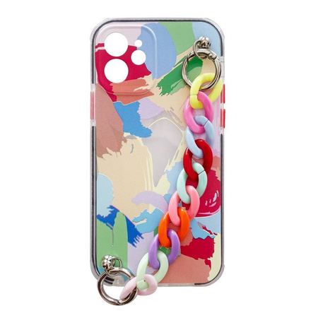 Color Chain Case żelowe elastyczne etui z łańcuchem łańcuszkiem zawieszką do Samsung Galaxy A72 4G wielokolorowy (4)