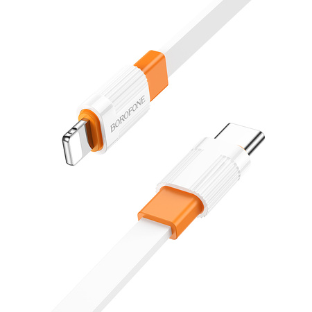 Borofone Kabel BX89 Union - Typ C na Lightning - PD 20W 1 metr biało-pomarańczowy