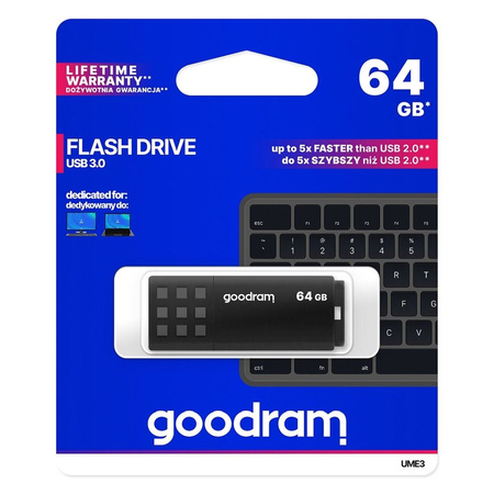 Pendrive 64GB GOODRAM USB 3.0 UME3 czarny