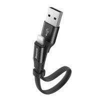 Baseus Nimble płaski kabel przewód USB / Lightning z uchwytem 2A 0,23M czarny (CALMBJ-B01)