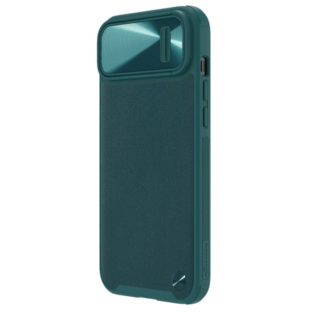 Nillkin CamShield Leather S Case iPhone 14 Hülle mit Kameraabdeckung grün