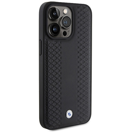 BMW Leather Diamond Pattern case for iPhone 15 Pro Max - black