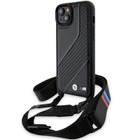 Etui BMW M Edition Carbon Stripe & Strap na iPhone 15 / 14 / 13 - czarne