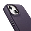 iCarer CE Premium Leather Folio Case iPhone 14 Magnetic Flip Leather Folio Case MagSafe Dark Purple (WMI14220713-DP)