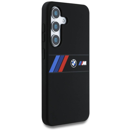 Schutzhülle SAMSUNG GALAXY S25 BMW Silicone Middle Tricolor Stripes MagSafe schwarz