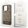 Guess GUHMP14LHGCFSEW iPhone 14 Pro 6.1" brown/brown hard case GCube Stripes MagSafe