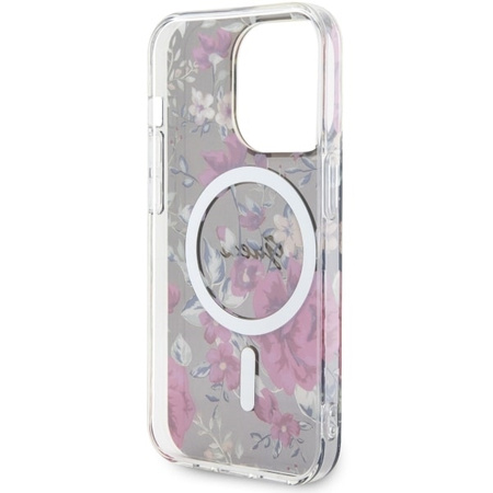 Guess GUHMP14LHCFWSA iPhone 14 Pro 6.1" zielony/khaki hardcase Flower MagSafe