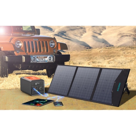 Choetech solar charger USB foldable 120W DC, USB C, 2 x USB black (SC008)