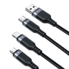 Kabel 3-w-1 Joyroom Multi-Use Series S-1T3018A18 Lightning USB-C micro USB 30 cm - czarny