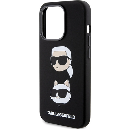 Karl Lagerfeld Silicone Karl&amp;Choupette Head case for iPhone 15 Pro Max - black