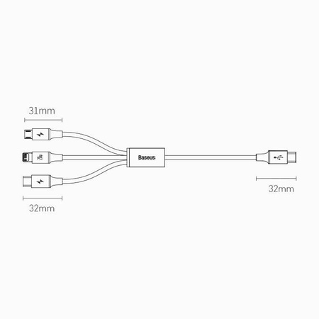 Baseus Rapid 3w1 kabel USB Typ C - USB Typ C / Lightning / micro USB 20 W 1,5 m zielony (CAMLT-SC06)