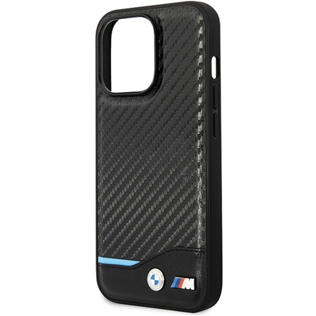 Etui BMW BMHCP13L22NBCK iPhone 13 Pro / 13 6.1" czarny/black hardcase Leather Carbon