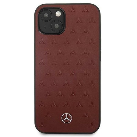 Mercedes MEHCP13MPSQRE iPhone 13 6,1" czerwony/red hardcase Leather Stars Pattern