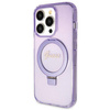 Original Case IPHONE 14 PRO Guess Hardcase Ring Stand Script Glitter MagSafe (GUHMP14LHRSGSU) purple