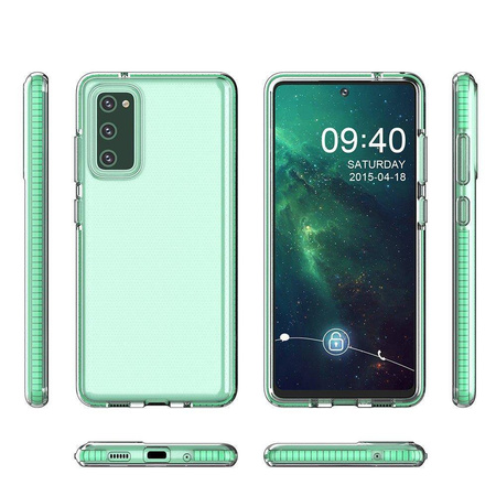 Spring Case pokrowiec żelowe etui z kolorową ramką do Samsung Galaxy A02s EU jasnoróżowy