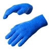 Braided telephone gloves with cutouts for fingers - blue